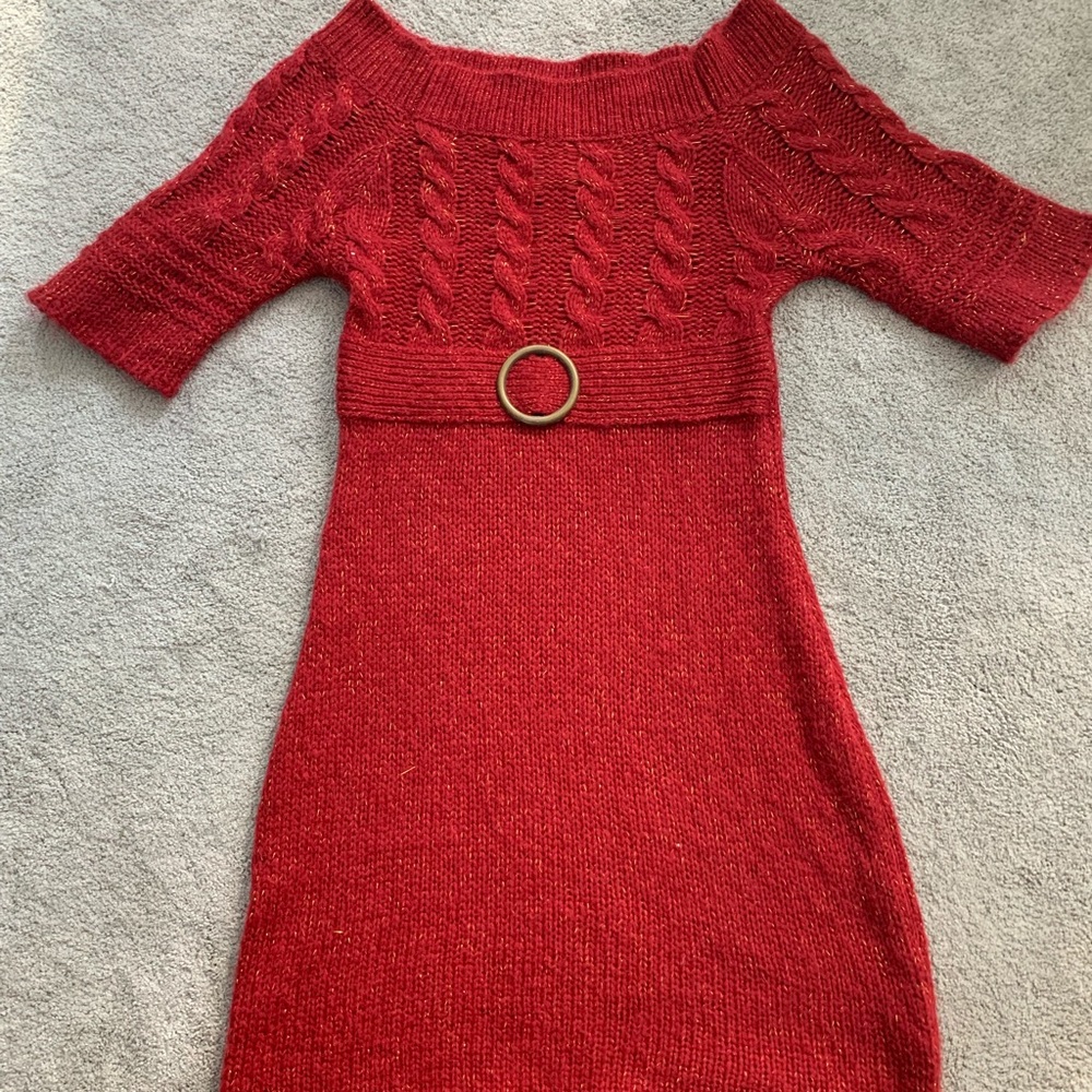 Off the shoulder sweater dress